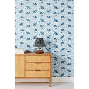 Anthroplogie Printfresh Flamenco Wallpaper in Denim Light